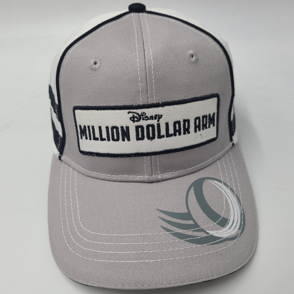 Disney Million Dollar Arm Movie Promo Hat Adjustable 2014 Sport Drama Gray White